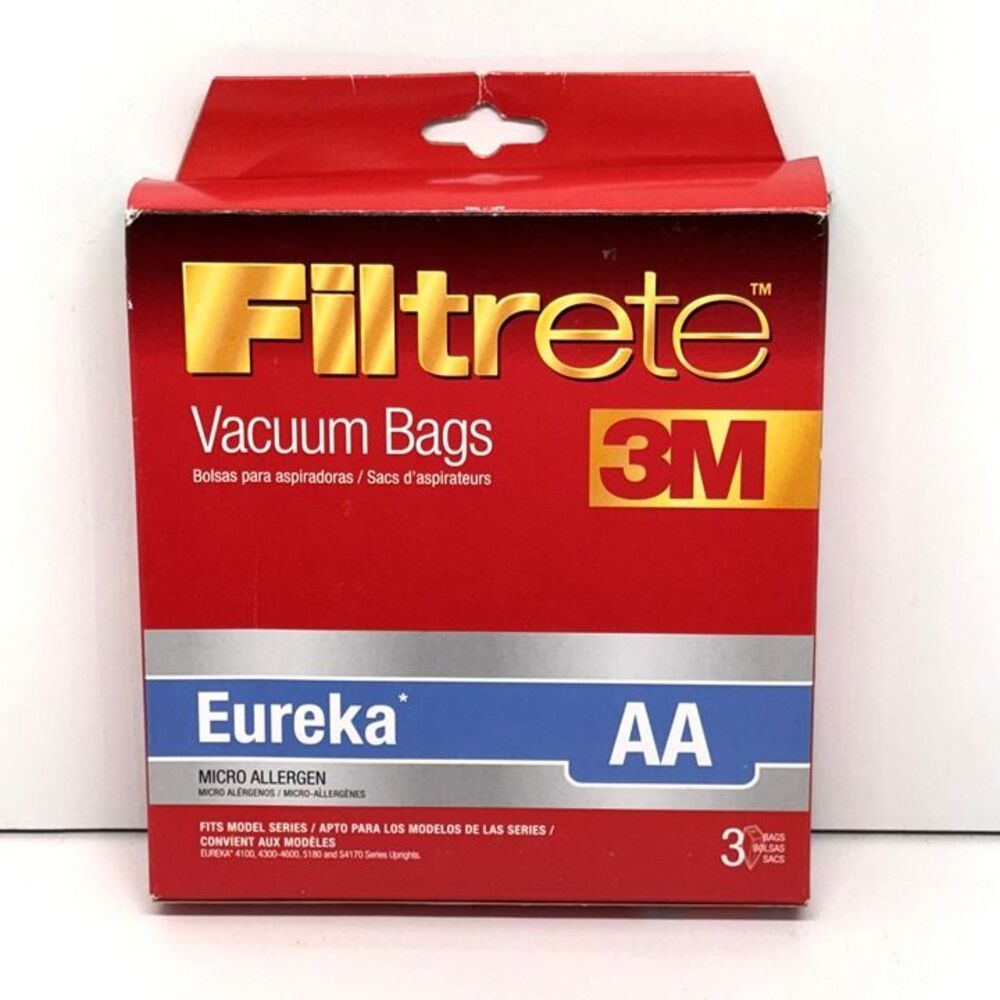 3M Filtrete Vacuum Bags Box of 3 Eureka Type AA Micro Allergen NOS 67702A NEW